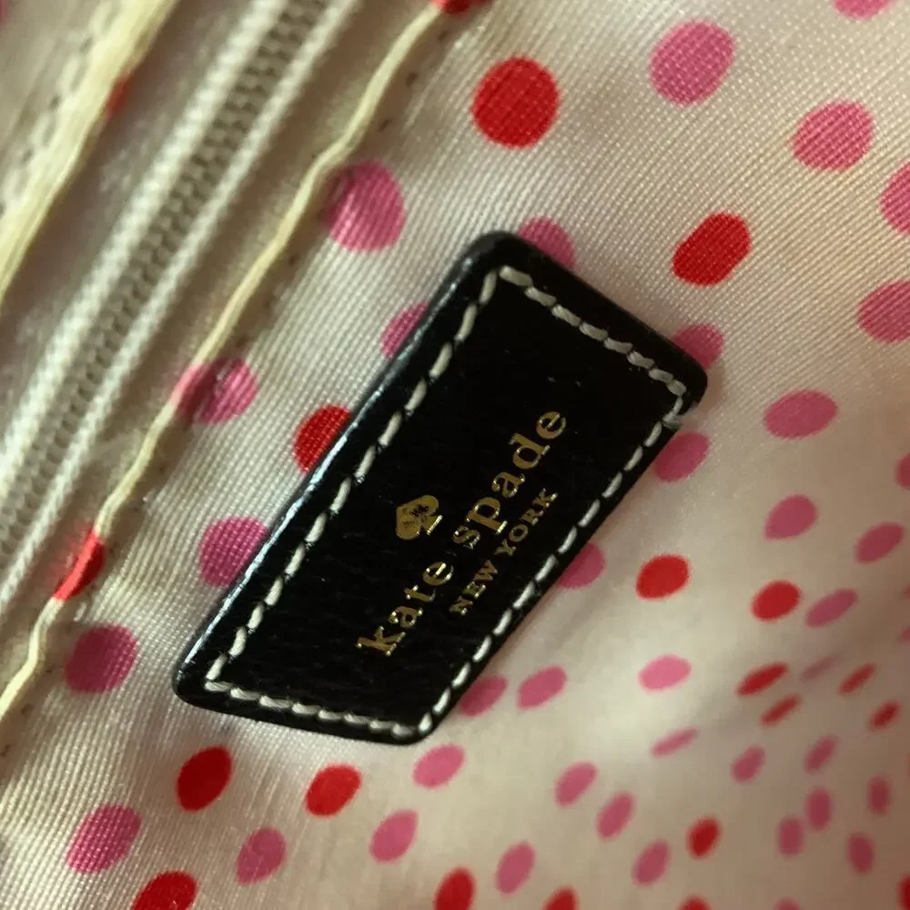 Kate Spade Wellesley Maeda Black Leather Satchel Top Zip Closure Front Pocket